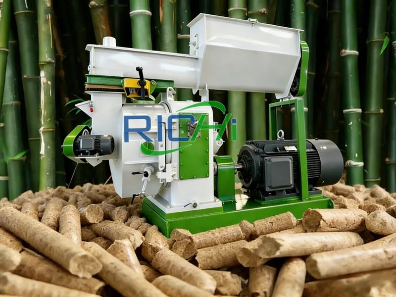 Pellet machine and finished pellets for production goal planning